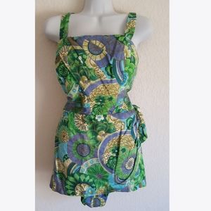 Vtg 60's Paradise Hawaii Playsuit Swimsuit Cover